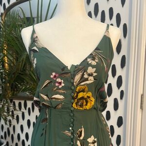 Urban Outfitters Green Maxi Sundress with Spaghetti Straps